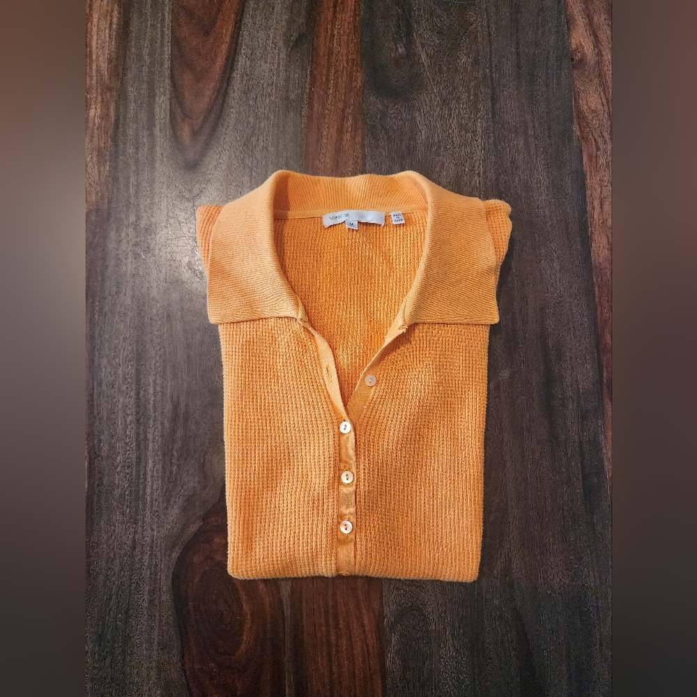 Vince Classic Collared Knit Top (M)